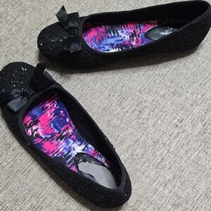 Black Sequin Ballet Flats